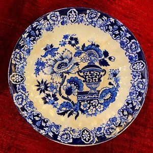 Rare, antique Allerton transferware saucers, “Vase” pattern